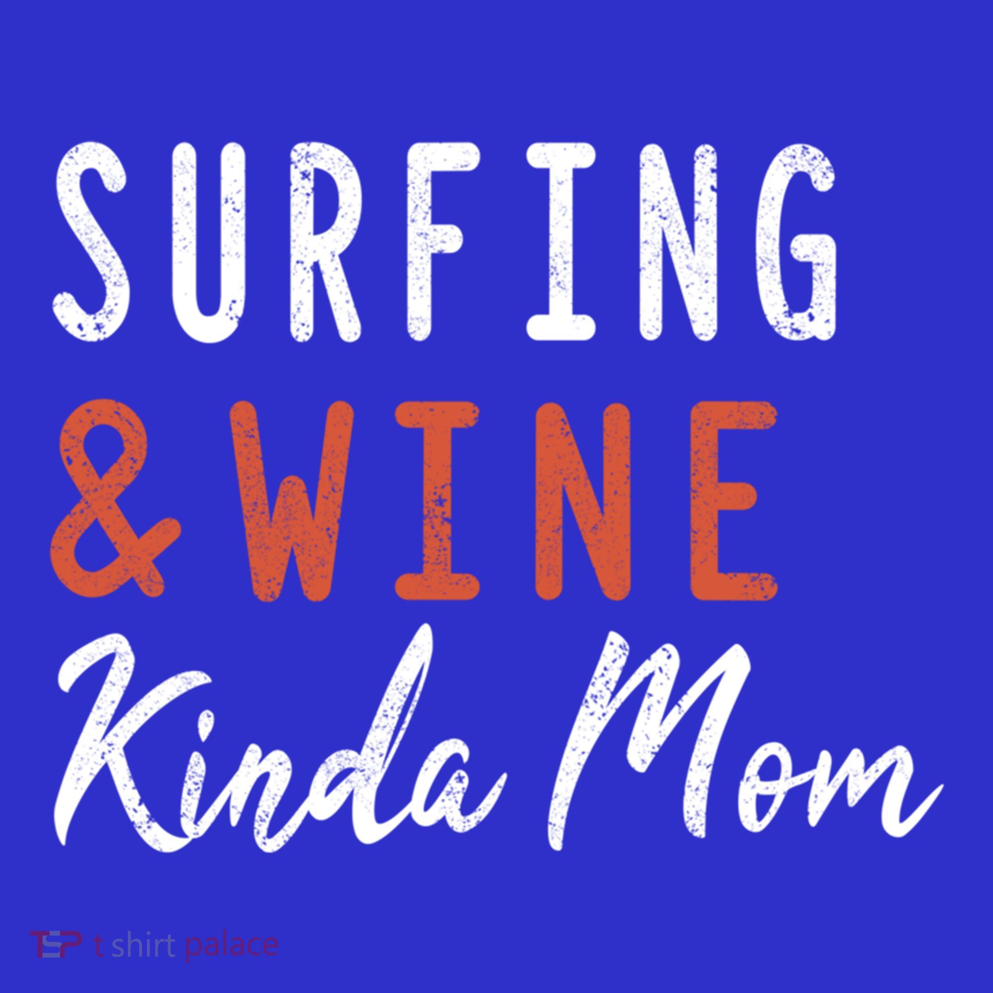 Surfing And Wine Kinda Mom Surfer Hawaiian Surfboard Great Gift Coaster