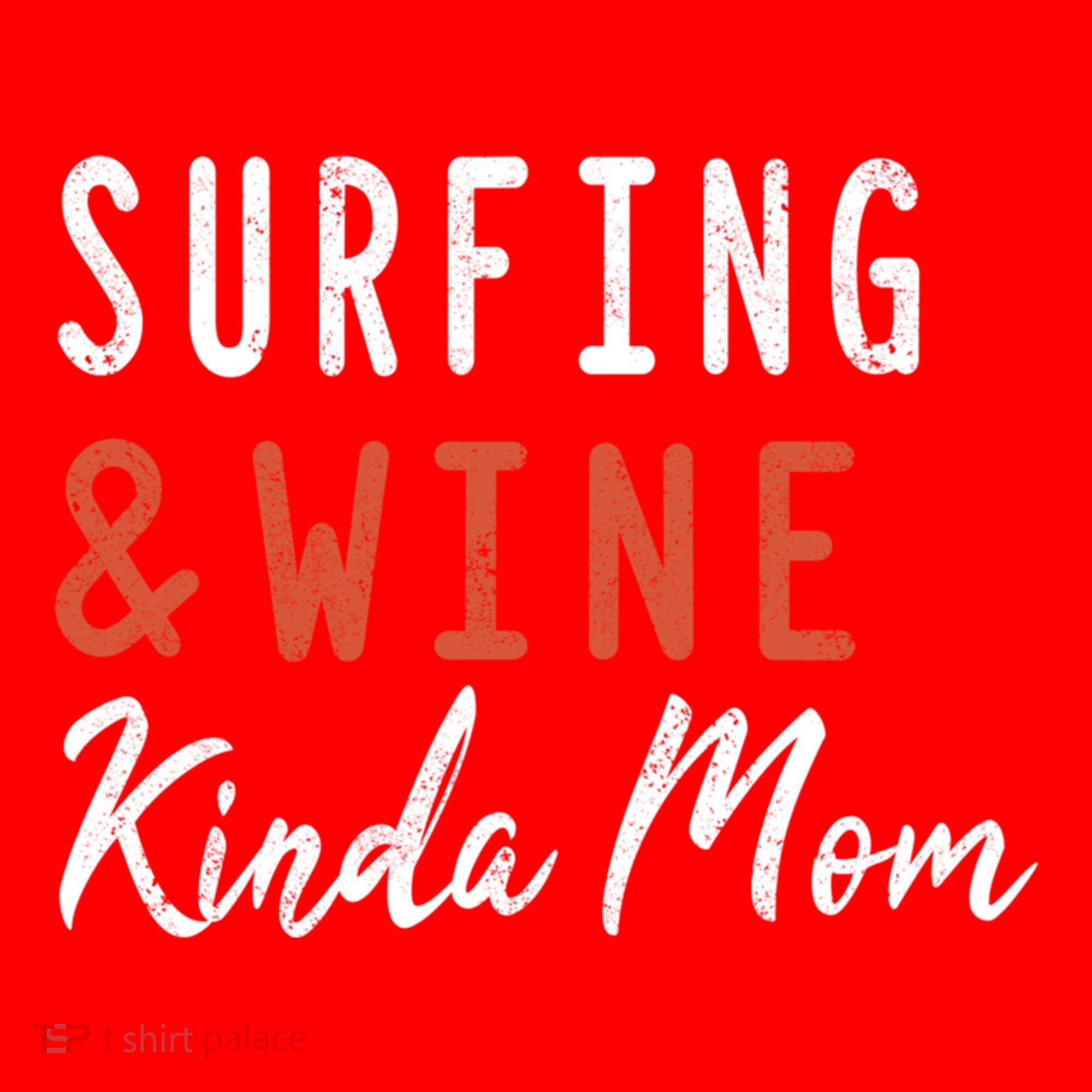Surfing And Wine Kinda Mom Surfer Hawaiian Surfboard Great Gift Santa Hat