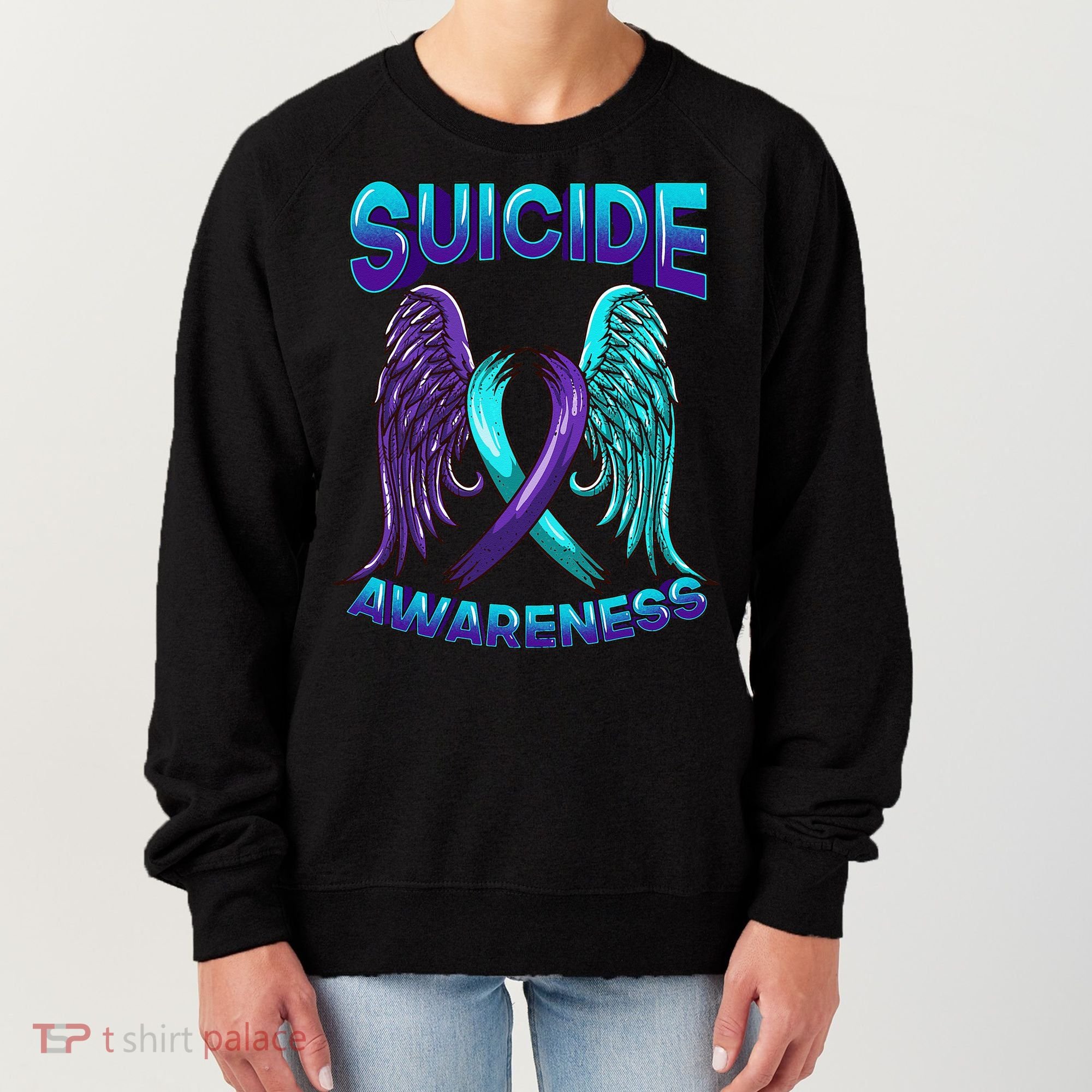 Suicide Awareness Wings And Ribbon Suicide Prevention Women's Sweatshirt