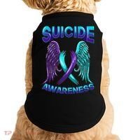 Suicide Awareness Wings And Ribbon Suicide Prevention Doggie Tank thumb 0