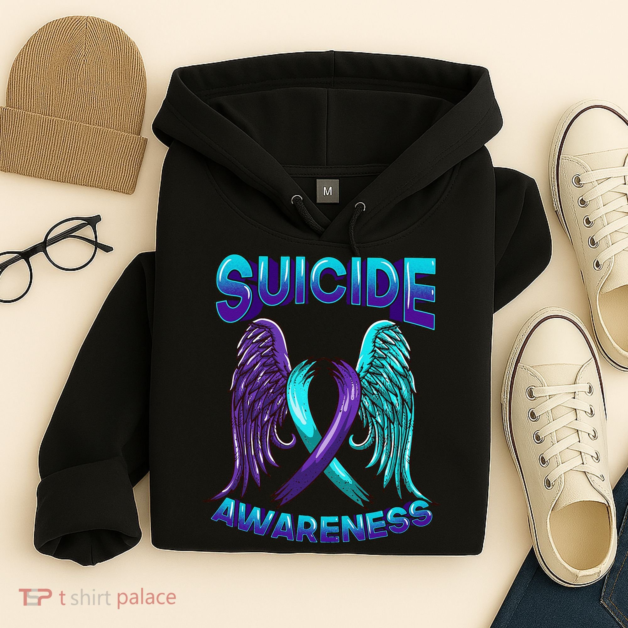 Suicide Awareness Wings And Ribbon Suicide Prevention Hoodie