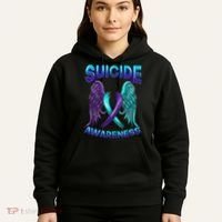 Suicide Awareness Wings And Ribbon Suicide Prevention Hoodie thumb 5