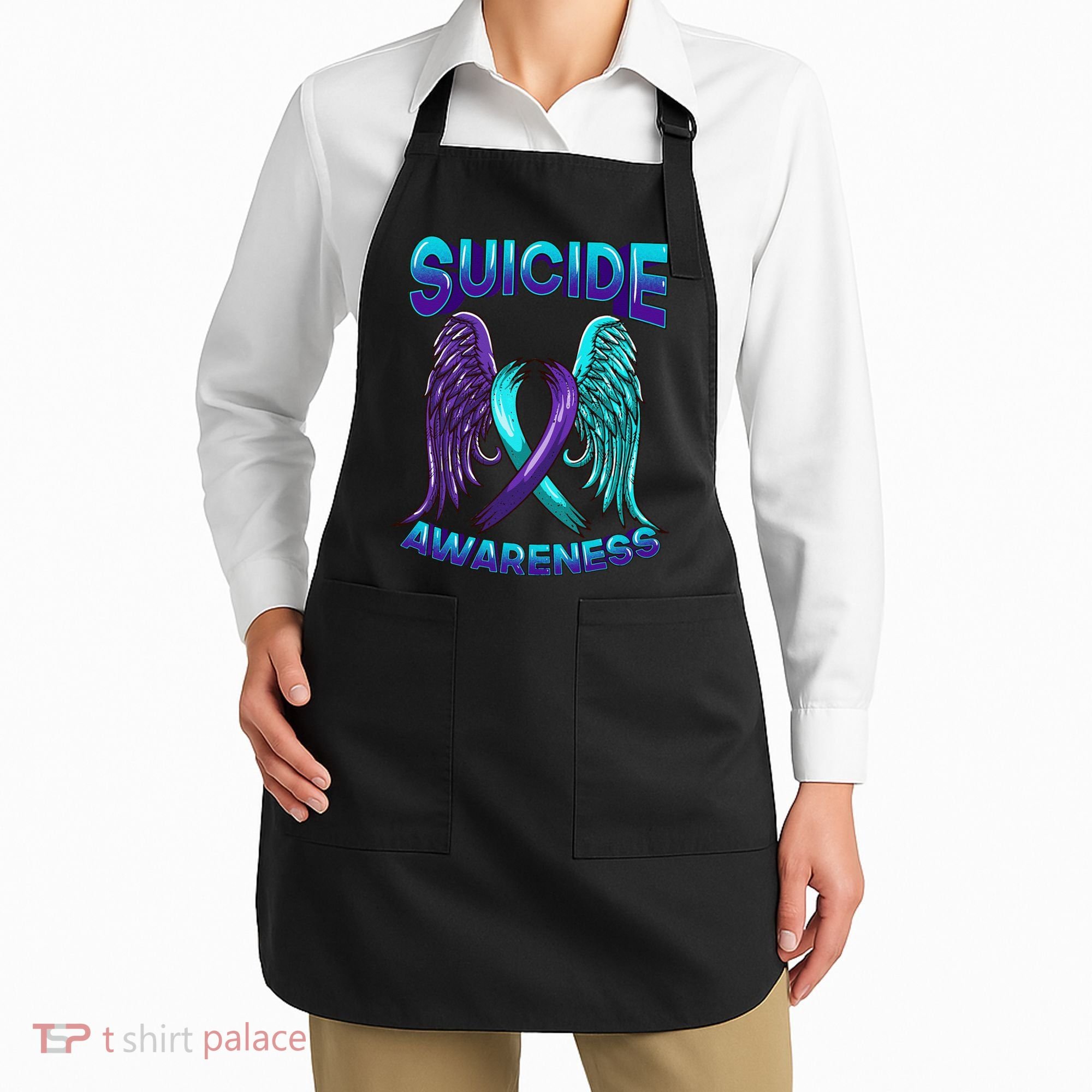 Suicide Awareness Wings And Ribbon Suicide Prevention Apron