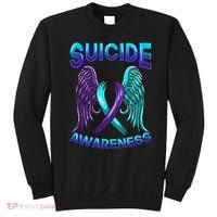 Suicide Awareness Wings And Ribbon Suicide Prevention Sweatshirt thumb 0