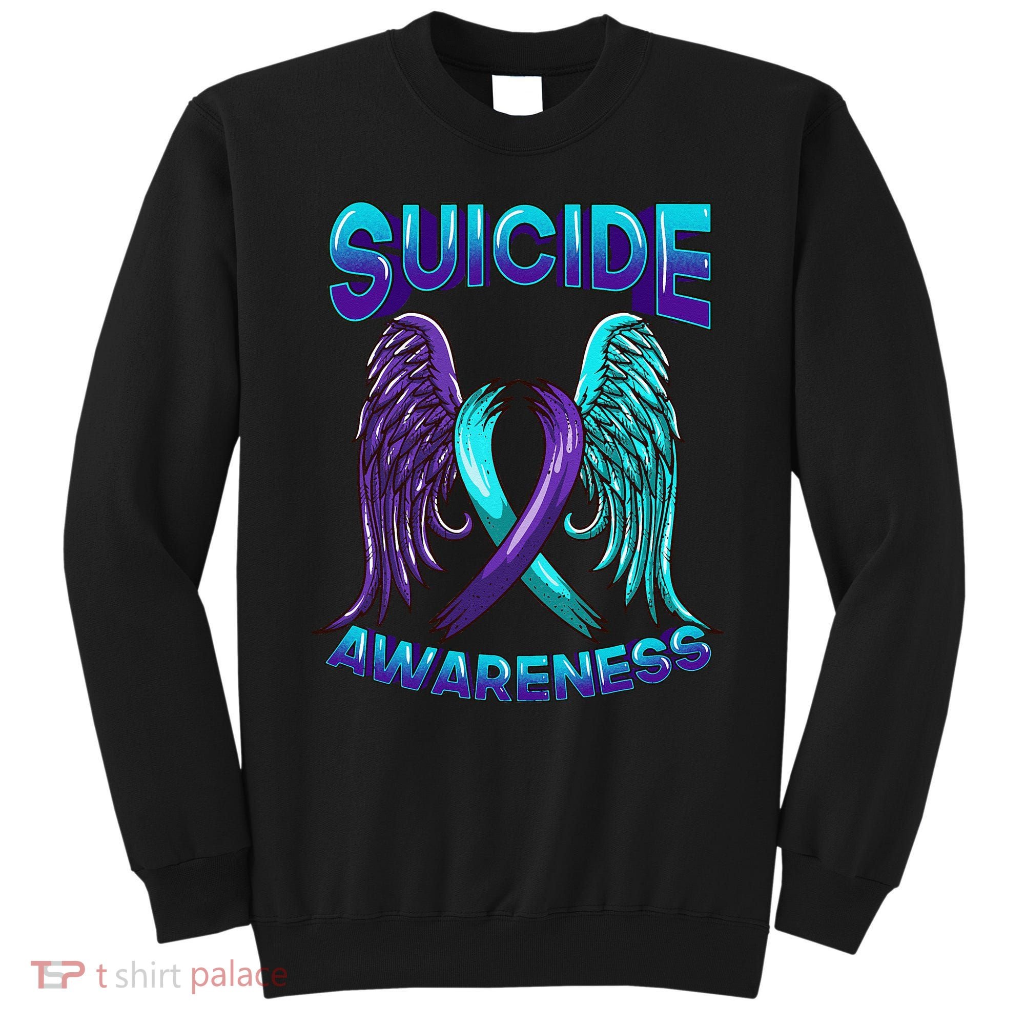 Suicide Awareness Wings And Ribbon Suicide Prevention Sweatshirt