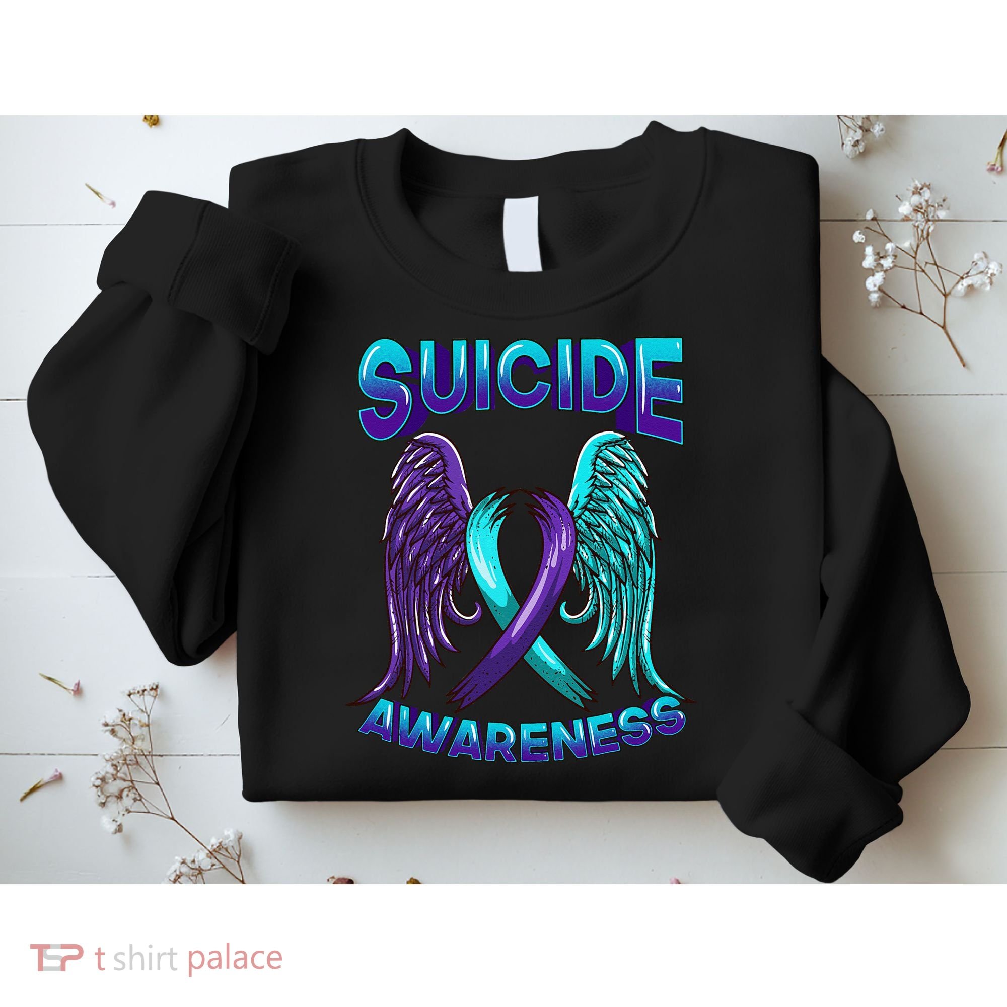 Suicide Awareness Wings And Ribbon Suicide Prevention Sweatshirt