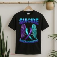 Suicide Awareness Wings And Ribbon Suicide Prevention T-Shirt thumb 2