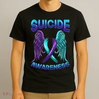 Suicide Awareness Wings And Ribbon Suicide Prevention T-Shirt thumb 3