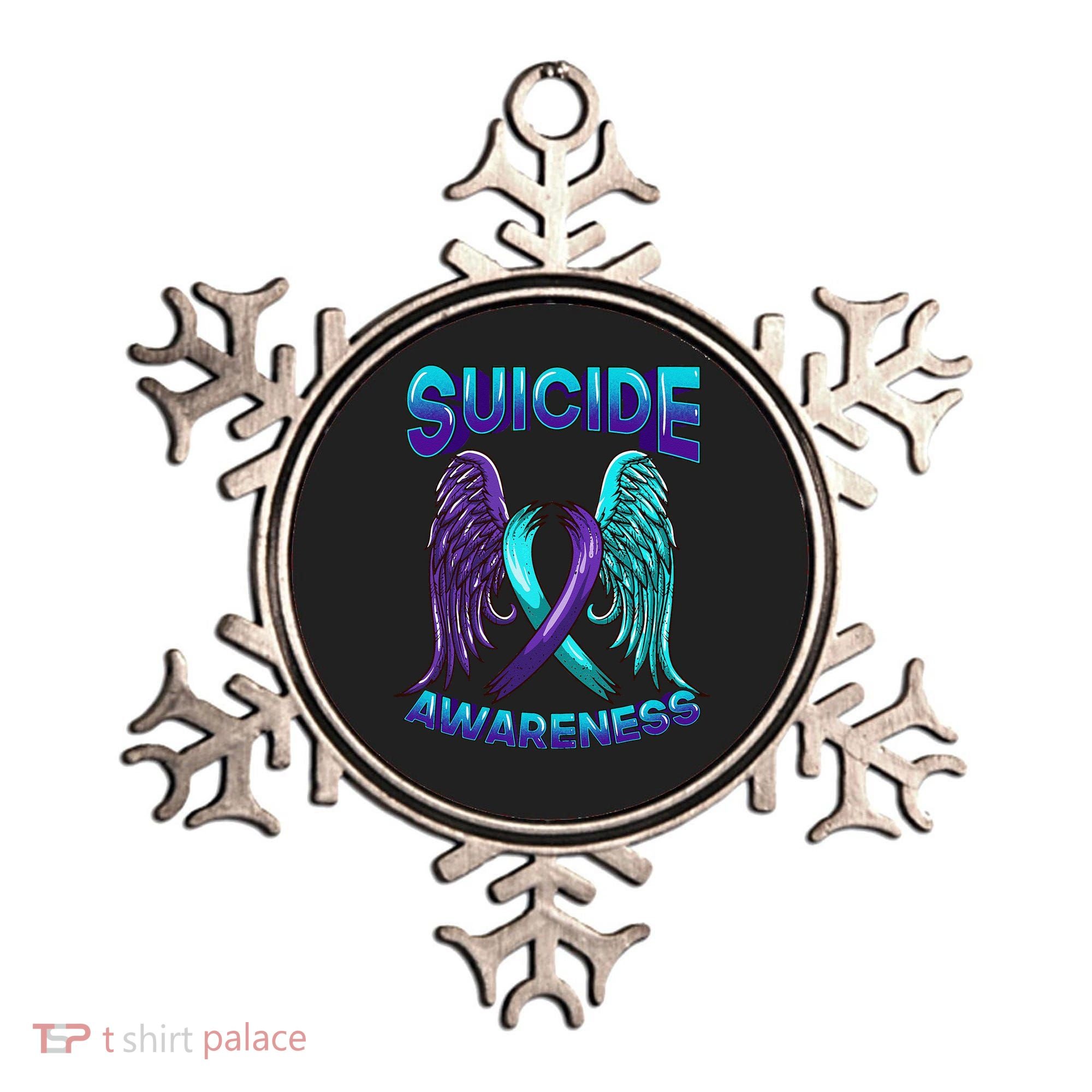 Suicide Awareness Wings And Ribbon Suicide Prevention Ornament