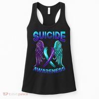 Suicide Awareness Wings And Ribbon Suicide Prevention Women's Tank Top thumb 0