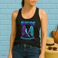 Suicide Awareness Wings And Ribbon Suicide Prevention Women's Tank Top thumb 2