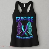 Suicide Awareness Wings And Ribbon Suicide Prevention Women's Tank Top thumb 3