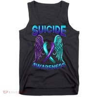 Suicide Awareness Wings And Ribbon Suicide Prevention Tank Top thumb 0