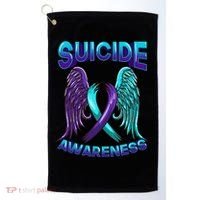 Suicide Awareness Wings And Ribbon Suicide Prevention Golf Towel thumb 0