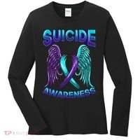 Suicide Awareness Wings And Ribbon Suicide Prevention Women's Long Sleeve Shirt thumb 0