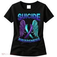 Suicide Awareness Wings And Ribbon Suicide Prevention Women's T-Shirt thumb 0