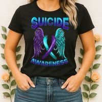 Suicide Awareness Wings And Ribbon Suicide Prevention Women's T-Shirt thumb 2