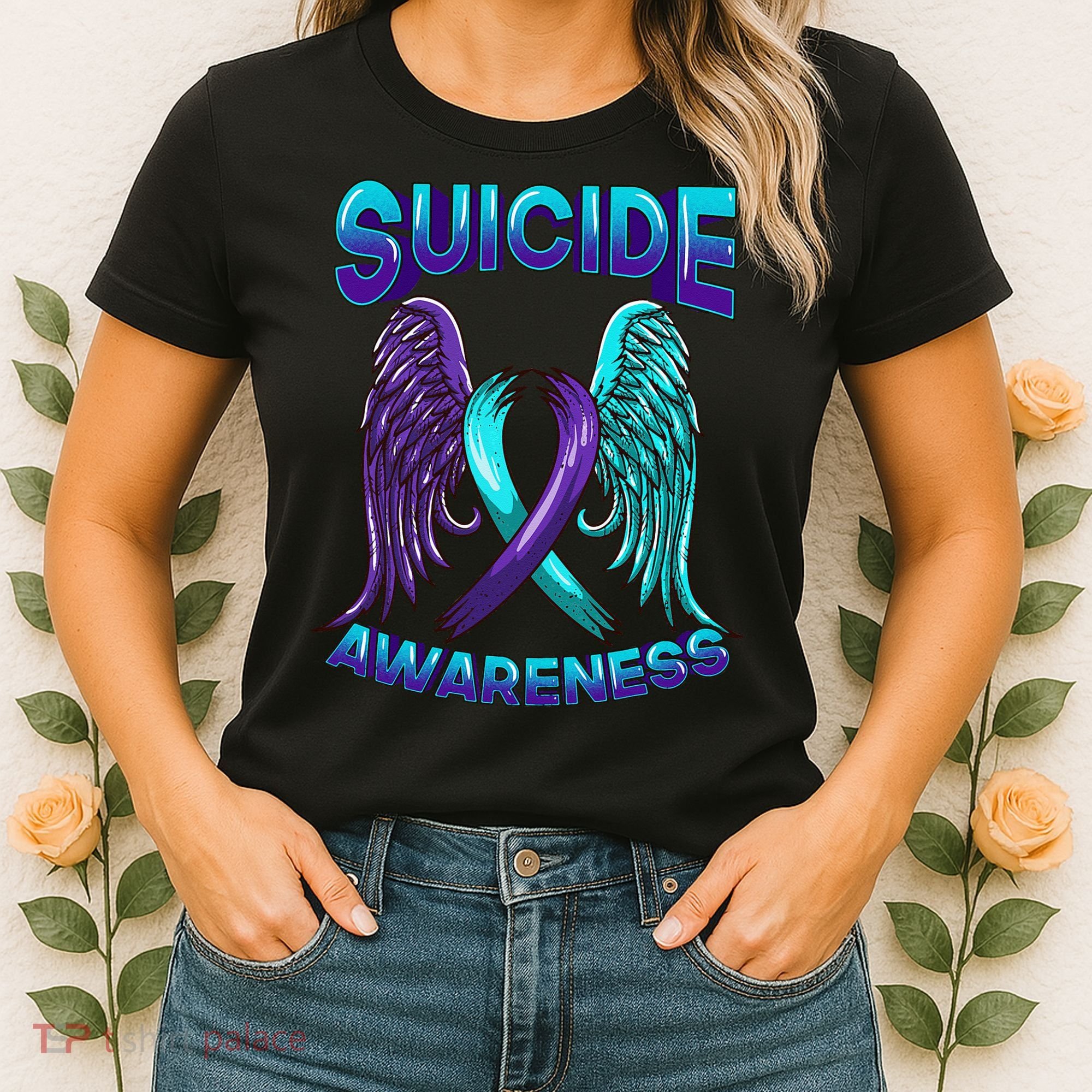 Suicide Awareness Wings And Ribbon Suicide Prevention Women's T-Shirt