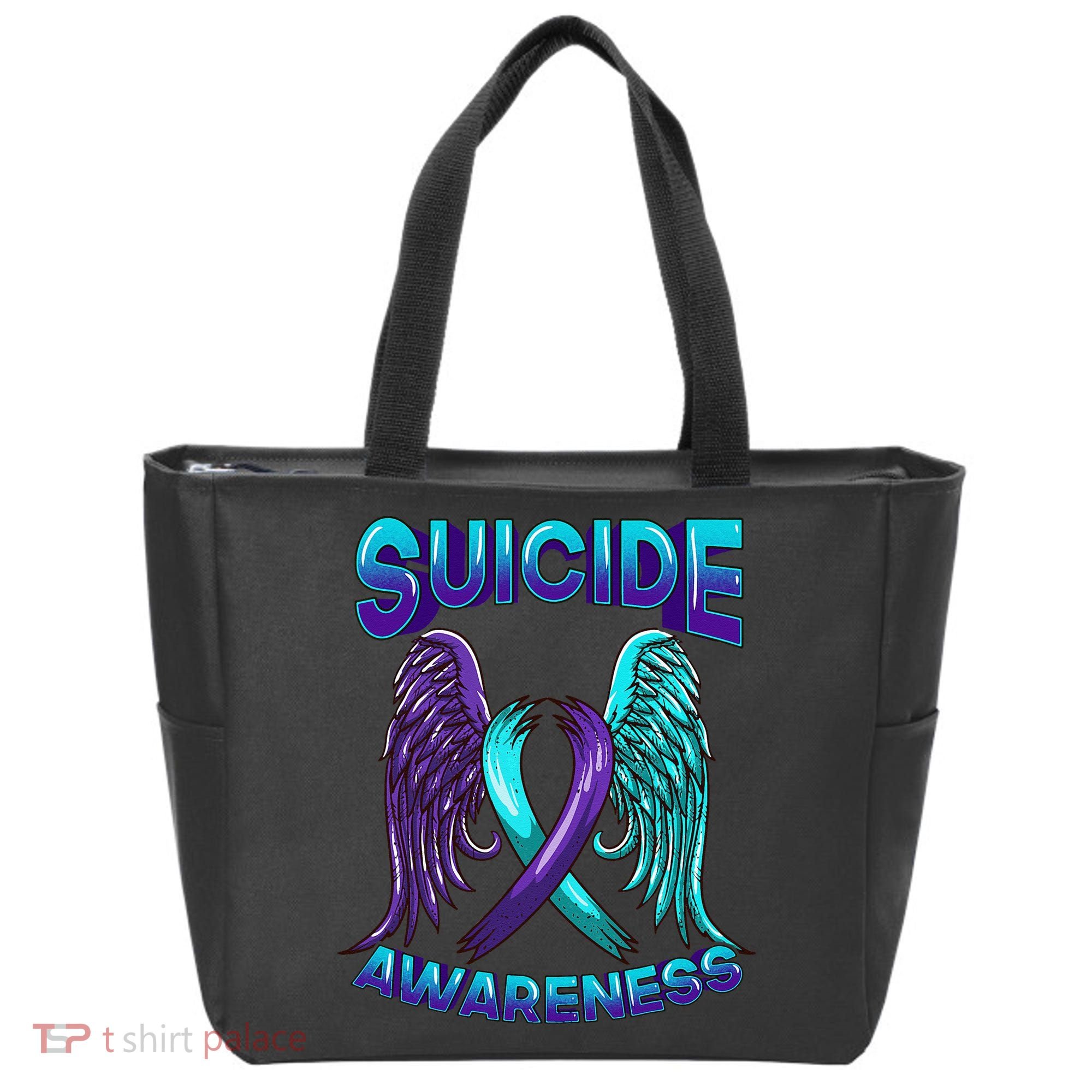 Suicide Awareness Wings And Ribbon Suicide Prevention Tote Bag