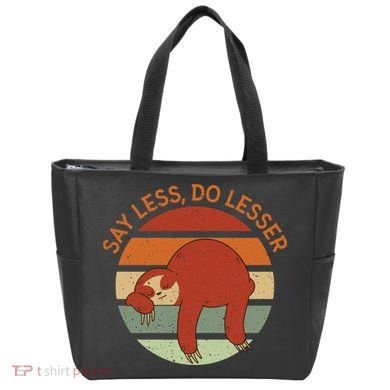 Say Less Do Lesser Sloth Retro Tote Bag