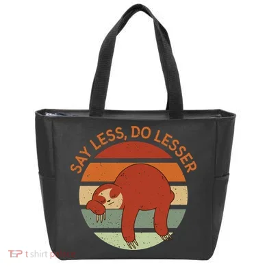 Say Less Do Lesser Sloth Retro Tote Bag