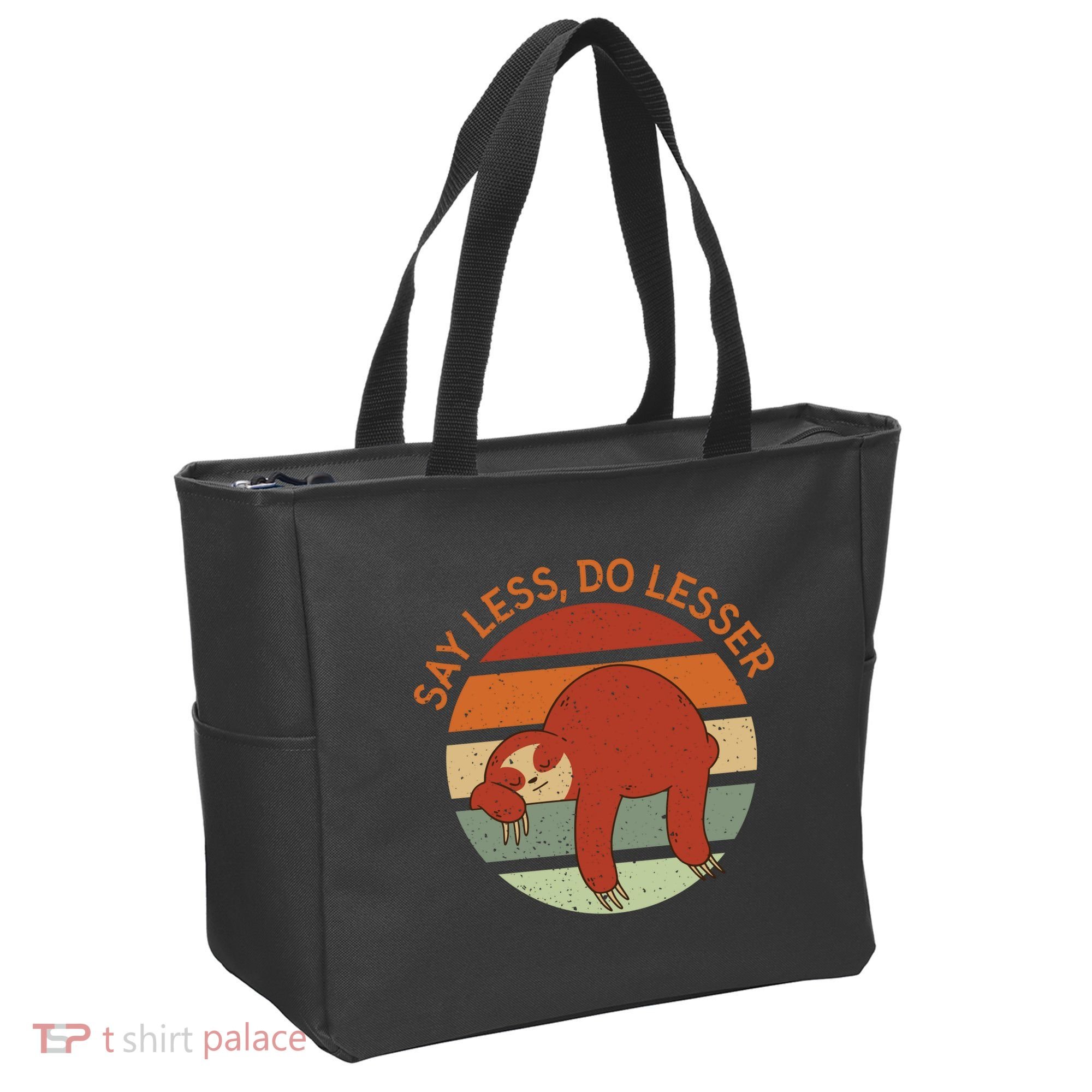 Say Less Do Lesser Sloth Retro Tote Bag