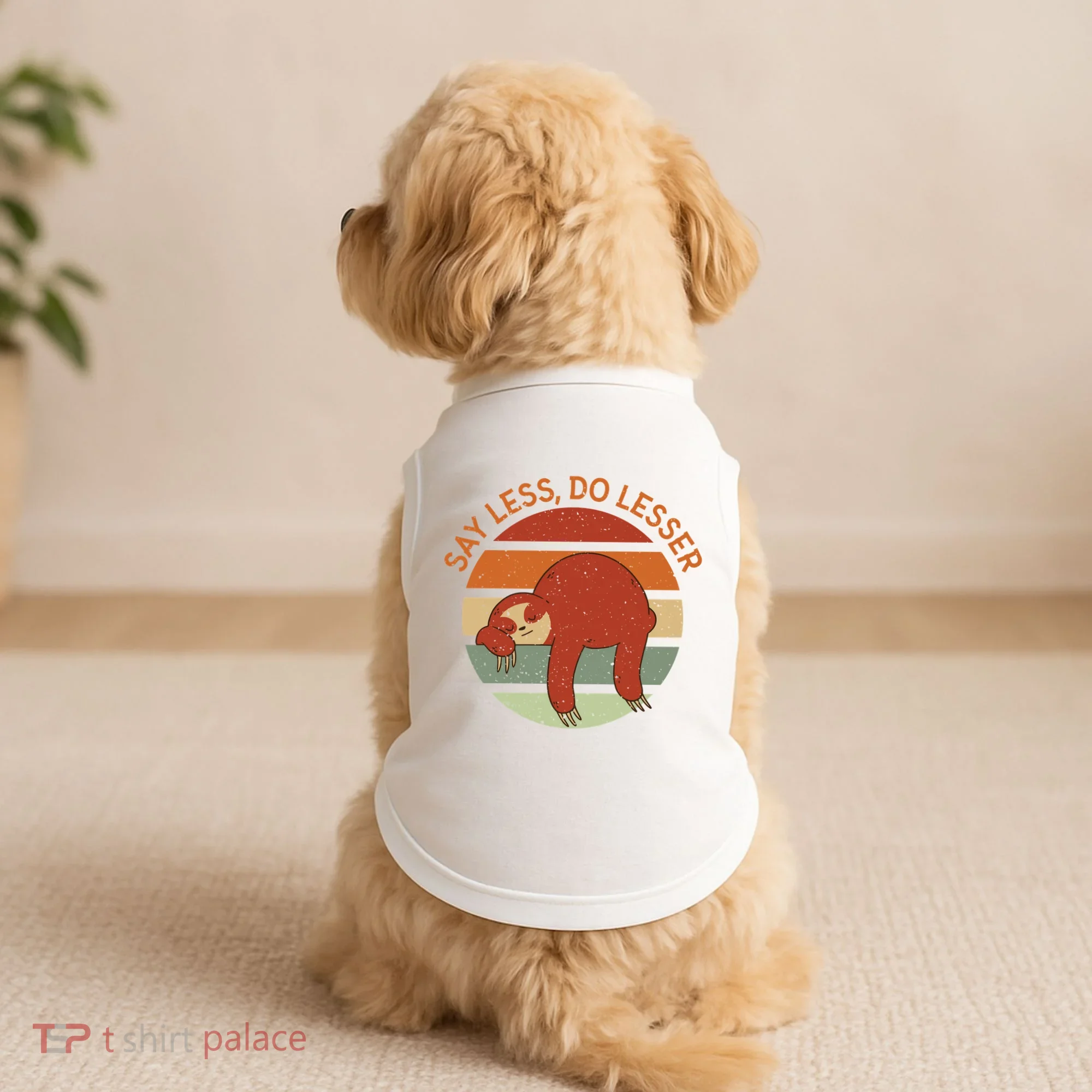 Say Less Do Lesser Sloth Retro Doggie Tank