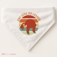 Say Less Do Lesser Sloth Retro USA-Made Doggie Bandana thumb 0