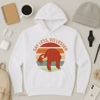 Say Less Do Lesser Sloth Retro Hoodie thumb 3
