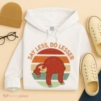 Say Less Do Lesser Sloth Retro Hoodie thumb 4