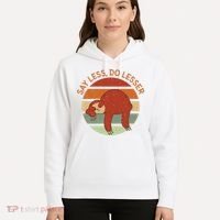 Say Less Do Lesser Sloth Retro Hoodie thumb 5