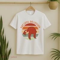 Say Less Do Lesser Sloth Retro T-Shirt thumb 2