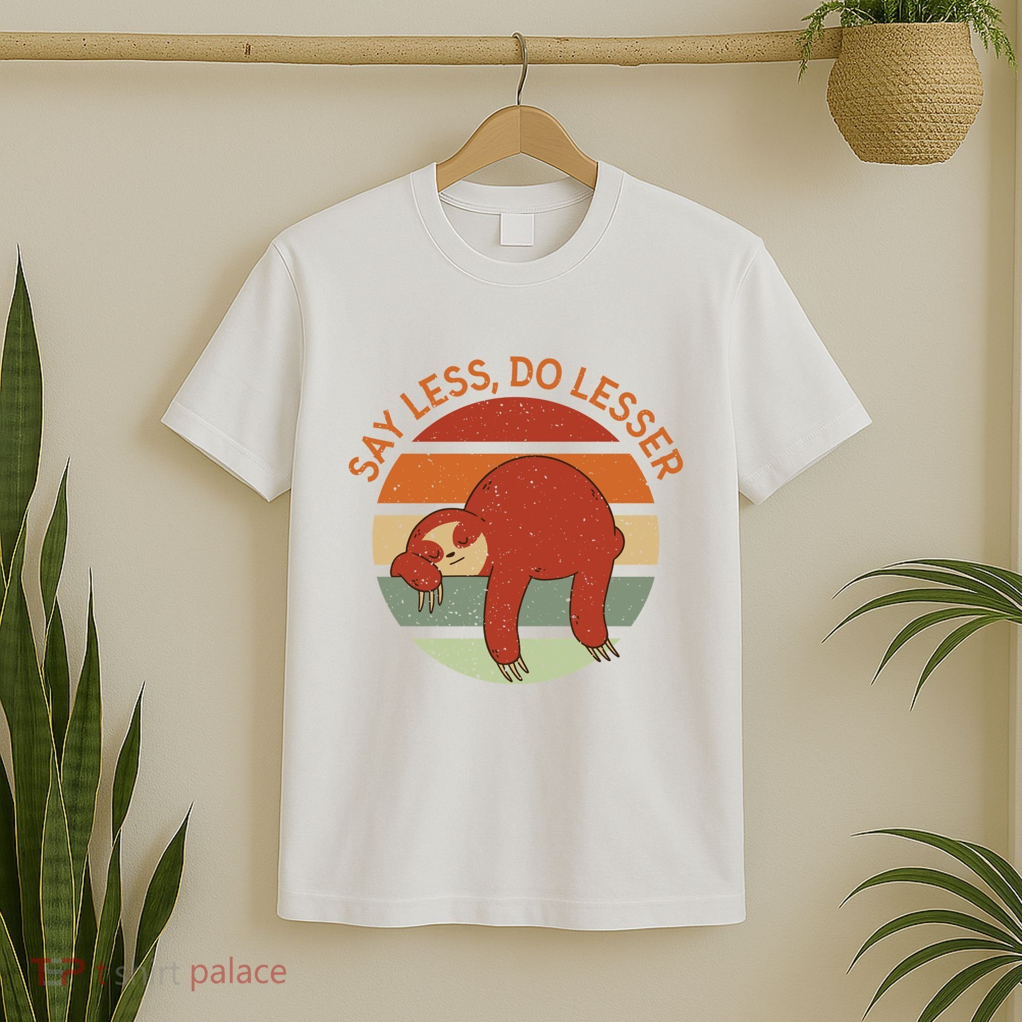Say Less Do Lesser Sloth Retro T-Shirt