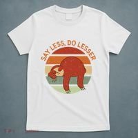 Say Less Do Lesser Sloth Retro T-Shirt thumb 5