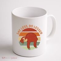 Say Less Do Lesser Sloth Retro Coffee Mug thumb 1
