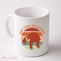 Say Less Do Lesser Sloth Retro Coffee Mug thumb 0