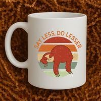 Say Less Do Lesser Sloth Retro Coffee Mug thumb 2