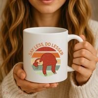 Say Less Do Lesser Sloth Retro Coffee Mug thumb 3