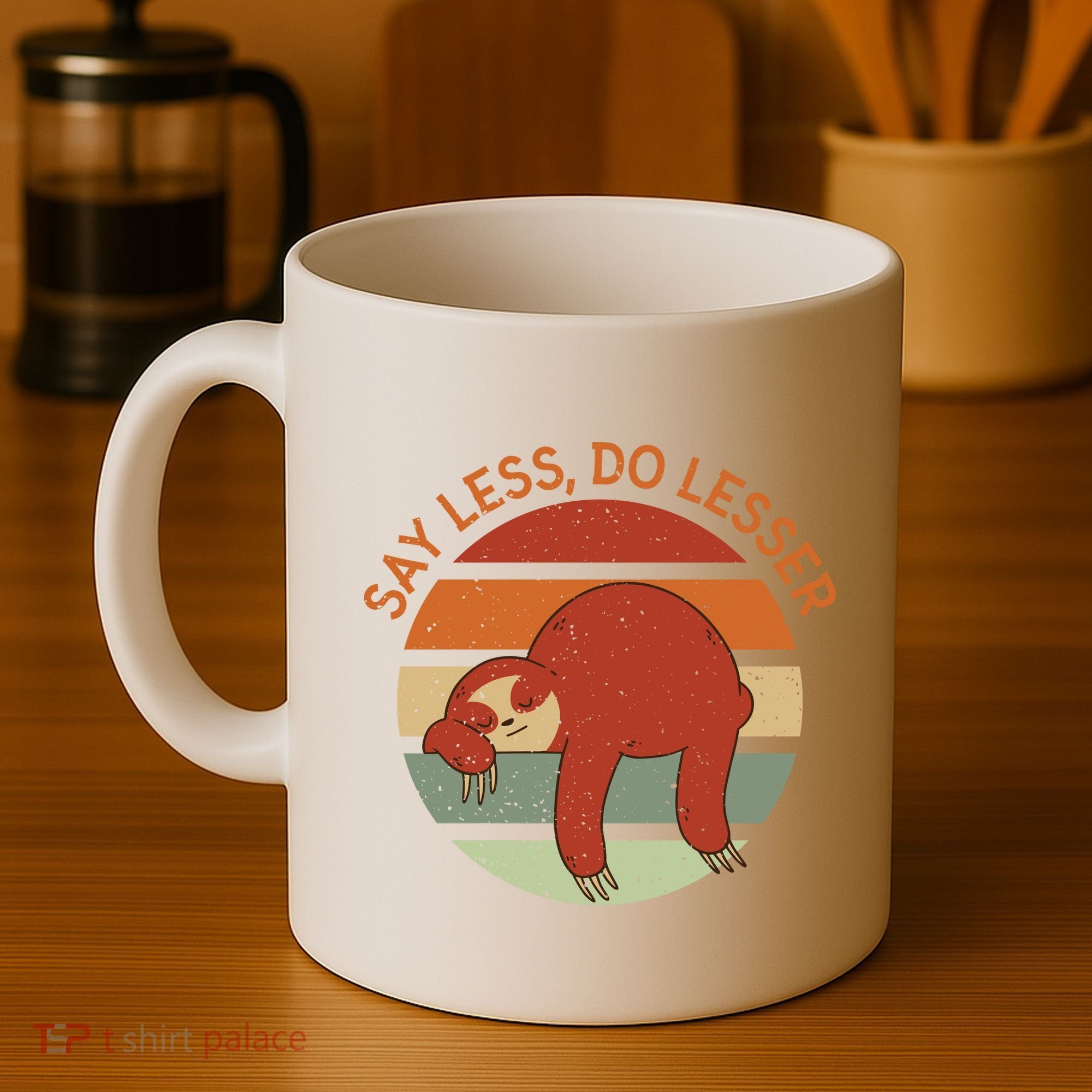Say Less Do Lesser Sloth Retro Coffee Mug