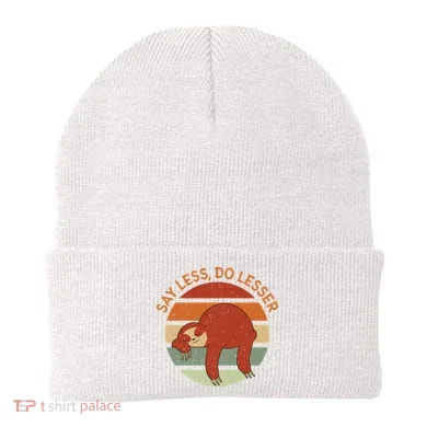 Say Less Do Lesser Sloth Retro Beanie