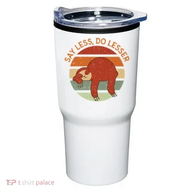 Say Less Do Lesser Sloth Retro Tumbler