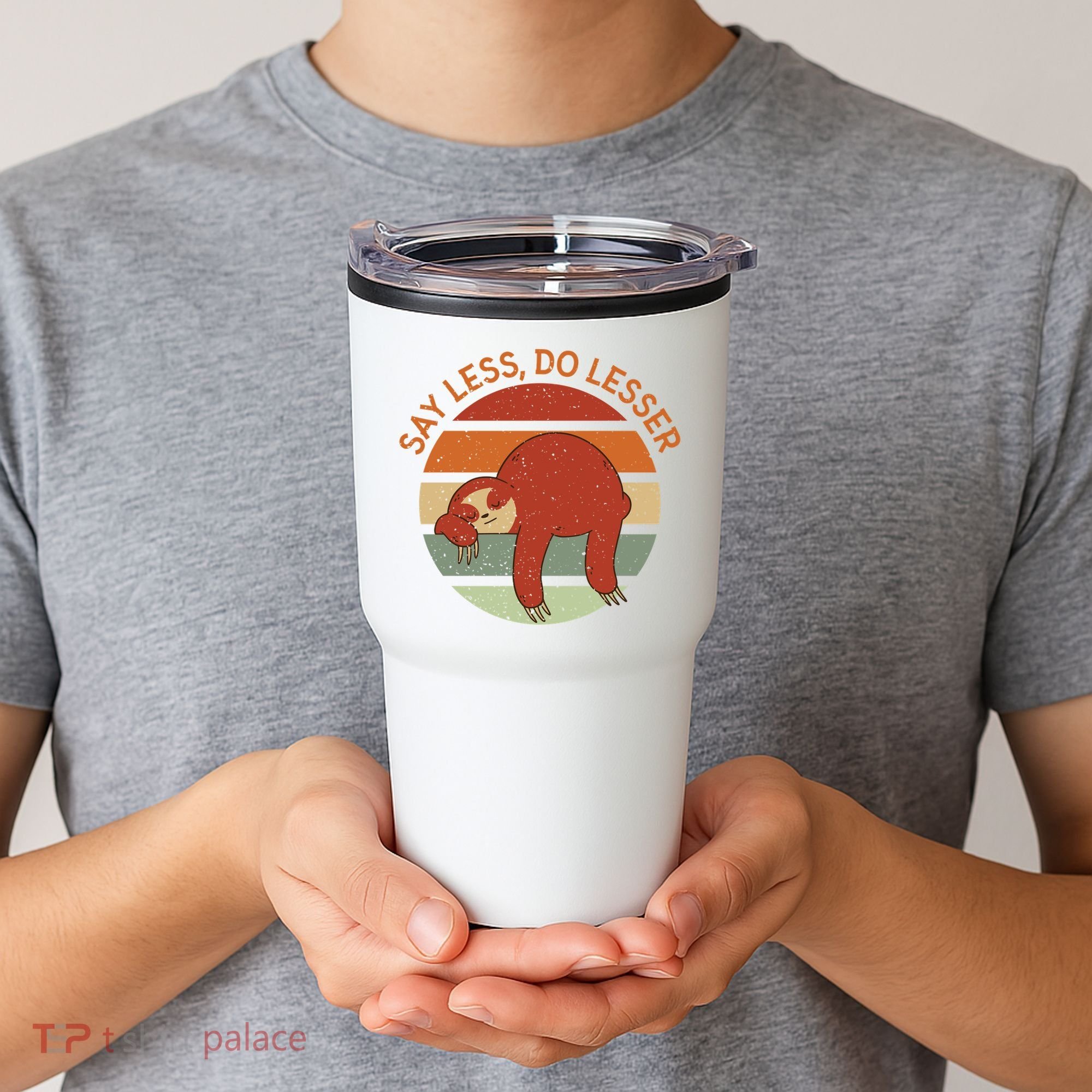 Say Less Do Lesser Sloth Retro Tumbler