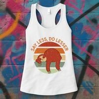 Say Less Do Lesser Sloth Retro Women's Tank Top thumb 3