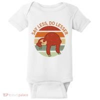 Say Less Do Lesser Sloth Retro Baby Bodysuit thumb 0
