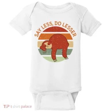 Say Less Do Lesser Sloth Retro Baby Bodysuit