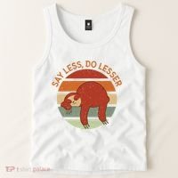 Say Less Do Lesser Sloth Retro Tank Top thumb 2