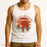 Say Less Do Lesser Sloth Retro Tank Top thumb 3