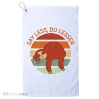 Say Less Do Lesser Sloth Retro Golf Towel thumb 0