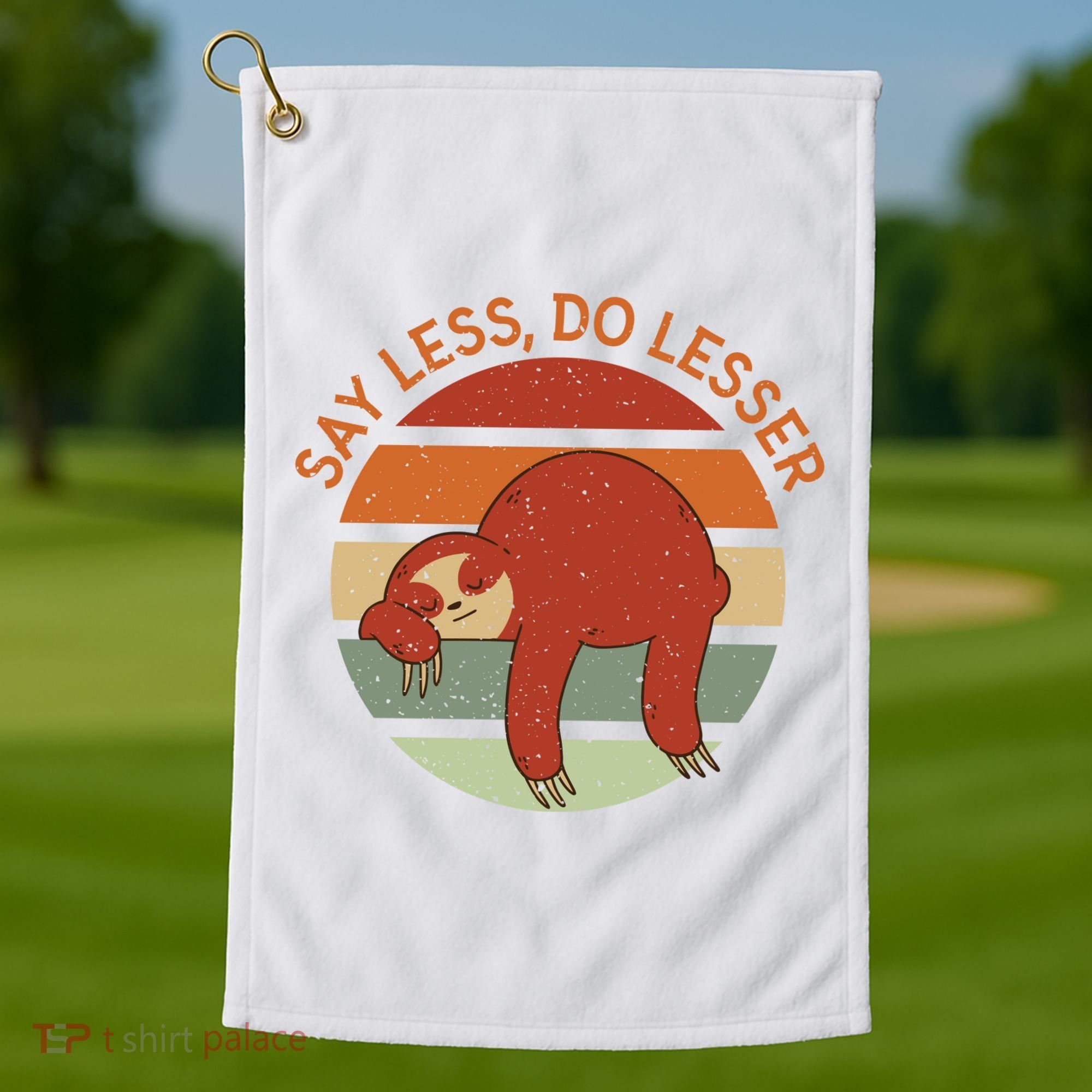 Say Less Do Lesser Sloth Retro Golf Towel