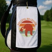 Say Less Do Lesser Sloth Retro Golf Towel thumb 2